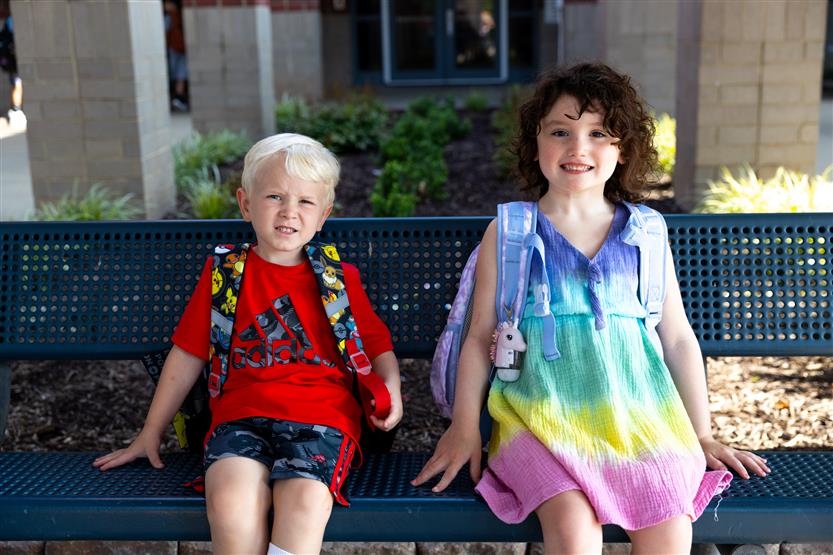 Kindergarten students start their school year
